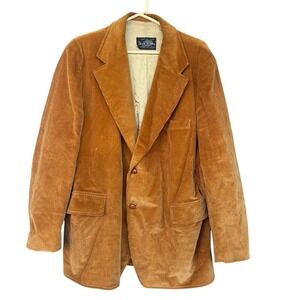 Vintage Brad Whitney Blazer Mens 46 Brown Corduroy Sport Coat Classic Two Button